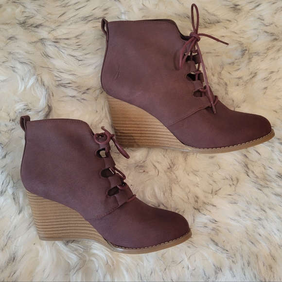 Nautica Shoes - Nautica Rhodes mauve wedge booties 8